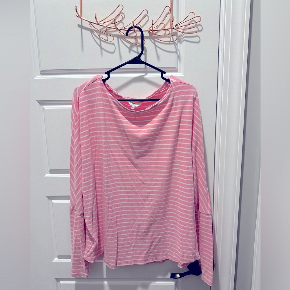 XL crown and ivy long sleeve stripped shirt